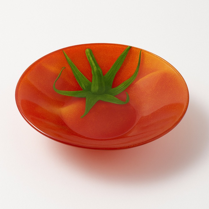 Tál, üveg, Aria Fresh, Paradicsom, 18 x 18 x 4, 5 centiméter, piros, 1 darab