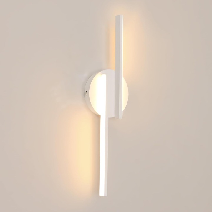 LED-es fali lámpa, Comely, alumínium, I-Beam, 220V, 16W, mérete 45 x 12 cm, meleg fény, 3000K, meleg fehér