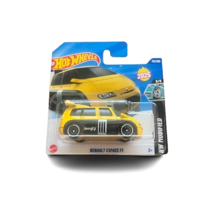 Masinuta Metalica Hot Wheels Renault Espace F1 Galben 2025 1:64