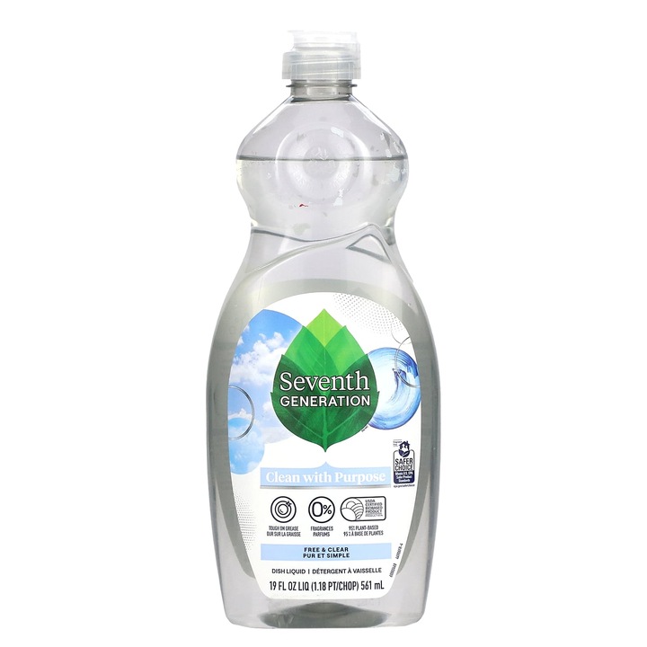 Mosogatószer, Seventh Generation, Free & Clear, 561 ml, bio, illatmentes