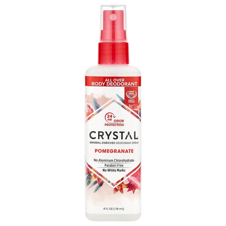 Deodorant spray CRYSTAL cu minerale si granat, 118 ml, fara aluminiu, vegan