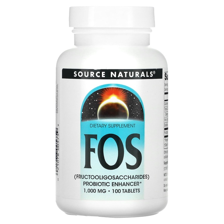 Supliment alimentar FOS, Source Naturals, 1000 mg, 100 tablete