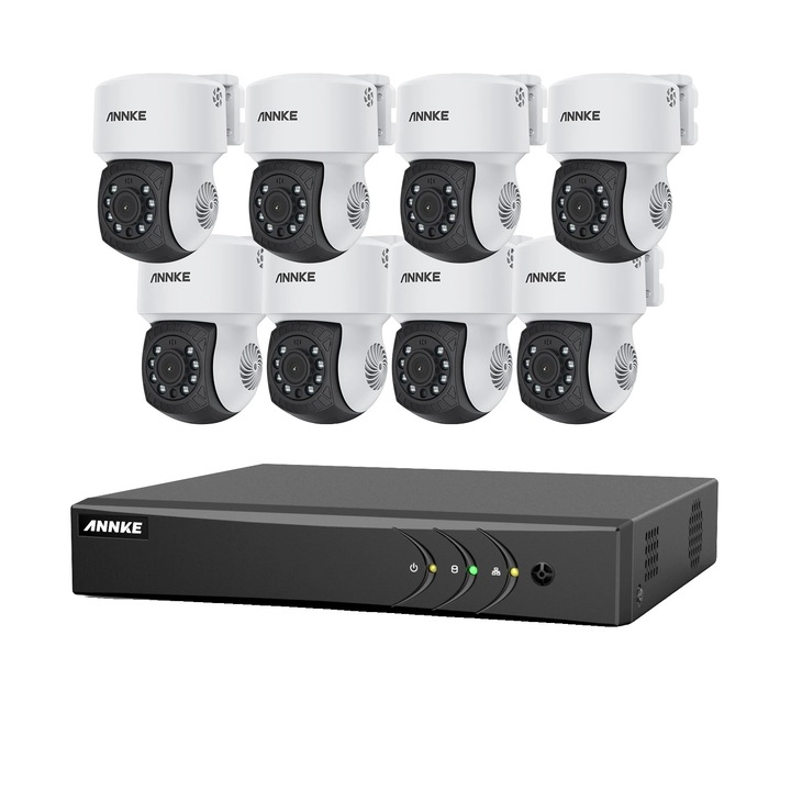 Система за видеонаблюдение, 1080P, интелигентно детектиране, комплект от 8 бр., 1T, компактен размер