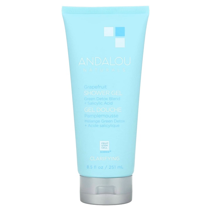 Andalou Naturals tusfürdő, tisztító, grapefruit, 251 ml, Green Detox méregtelenítő készlet