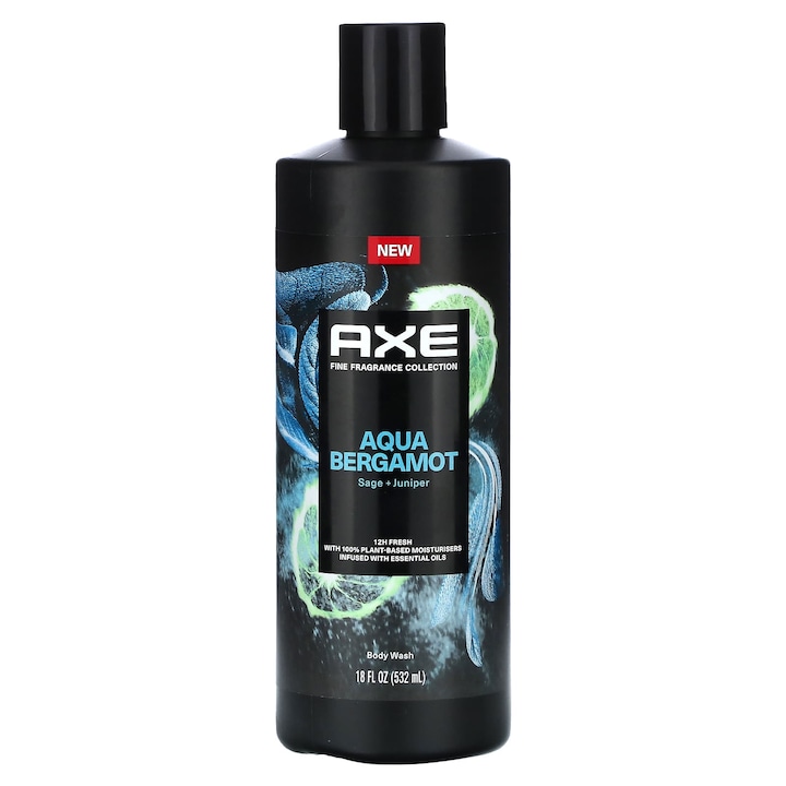 Axe Aqua Bergamot tusfürdő, 532 ml, illóolajokkal, 12 órás frissesség