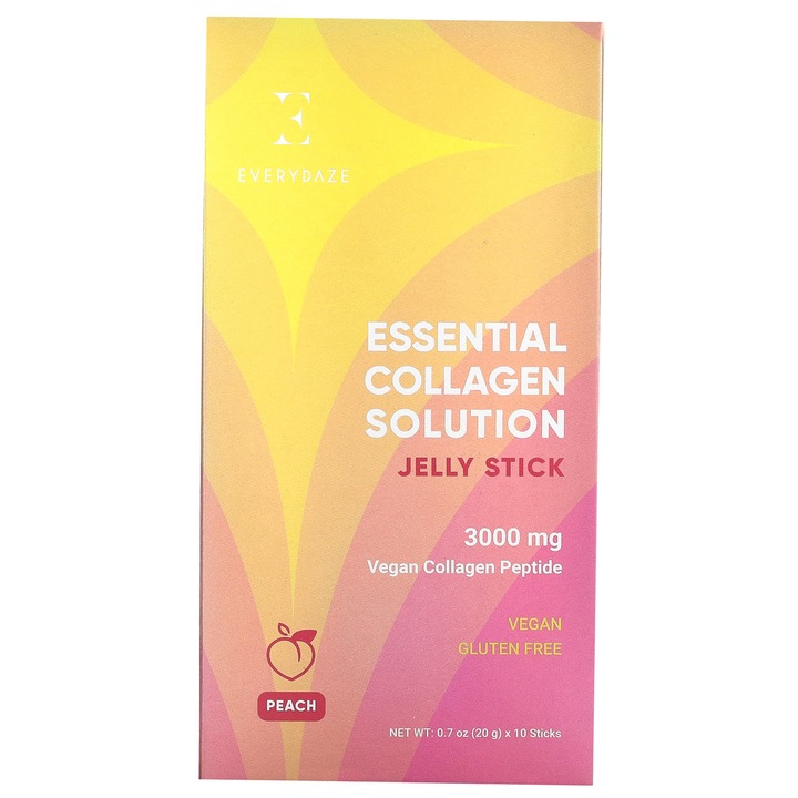 Everydaze, Jelly Stick Colagen Esential, Aroma de piersica, 3000 mg, 10 pliculete x 20 g