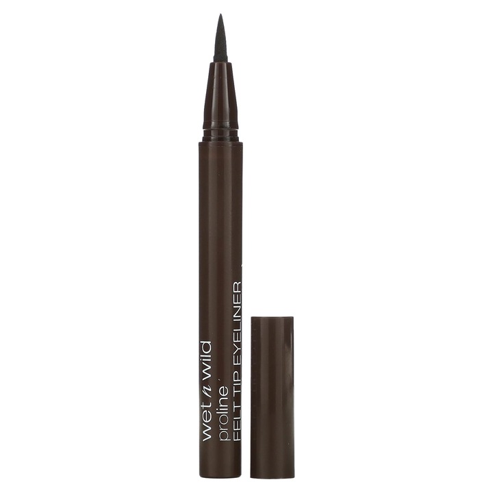 Tus de ochi Wet n Wild ProLine Felt Tip, ciemnobrazowy, 0,5 g, vegan, netestat pe animale