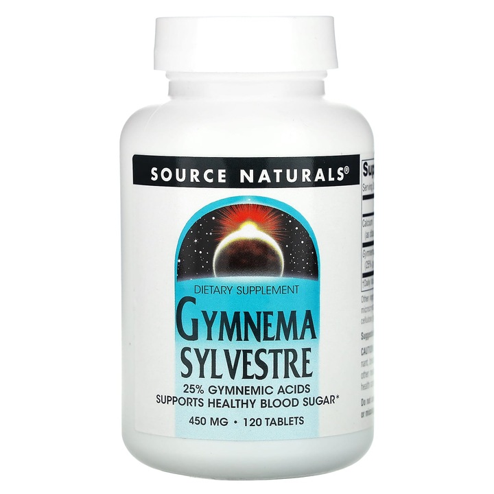 Supliment alimentar, Gymnema Sylvestre, 450 mg, 120 tablete, 25% acizi gimnemici