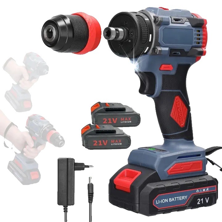 Електрическа отвертка, 2 скорости, безчетков мотор, 2 батерии, 55Nm, 1.5кг