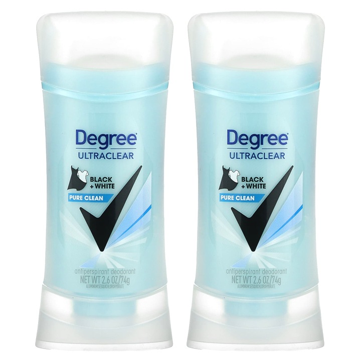Deodorant antiperspirant, Degree, UltraClear, set 2x74g, negru/alb