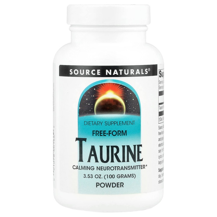 Supliment alimentar Source Naturals, taurina pudra, 100 g, vegetarian