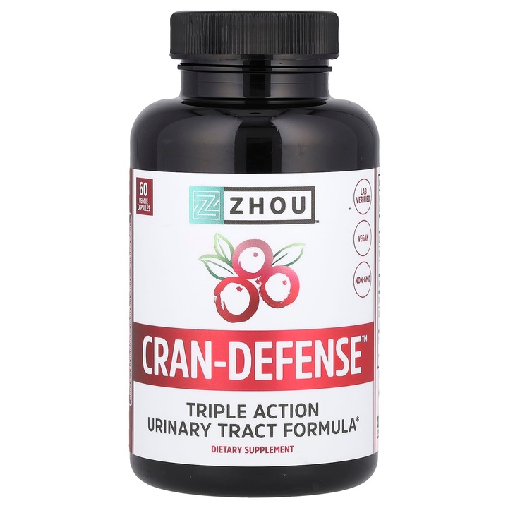 Supliment alimentar Zhou Nutrition, Cran-Defense, 60 capsule vegetale, D-manoza, vitamina C