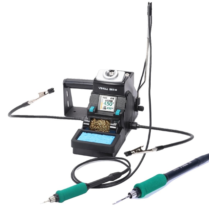 Поялна станция Yihua, 982-III-210, 115 220VEU, бързо нагряване, цветен дисплей, компактни размери