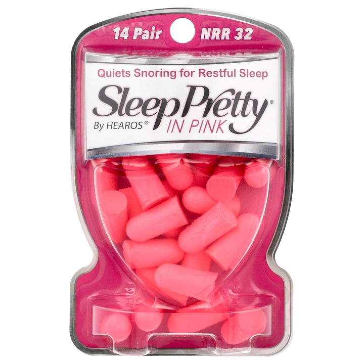Dopuri de urechi Hearos Sleep Pretty, roz, NRR 32, 14 perechi