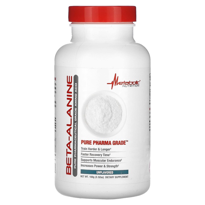 Beta-alanina, Metabolic Nutrition, 100 g, fara gust, vegana, fara gluten