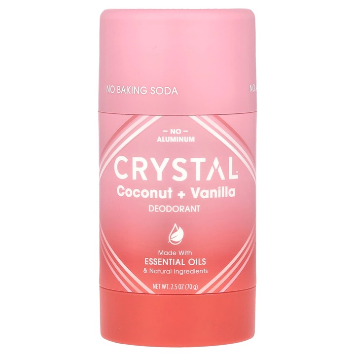 Deodorant CRYSTAL, cocos + vanilie, 70 g, fara aluminiu, hipoalergenic