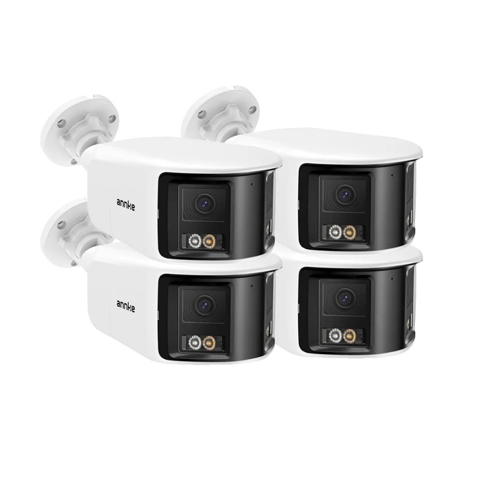 Камера за видеонаблюдение, 8MP, ъгъл на видимост 180°, комплект от 4 бр., размери 103.6x76x234.5 мм