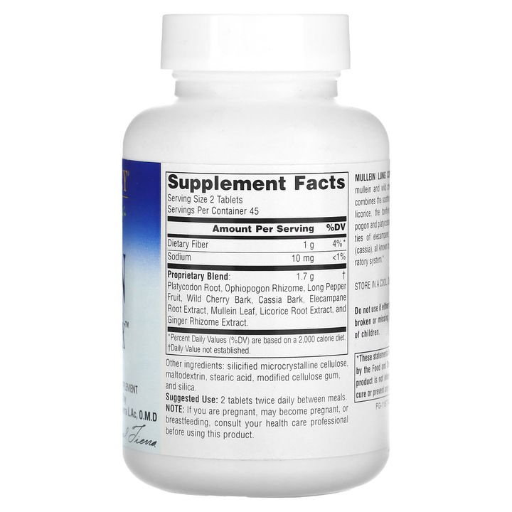 Supliment alimentar Lung Complex, Planetary Herbals, 850 mg, 90 tablete, 425 mg/tableta