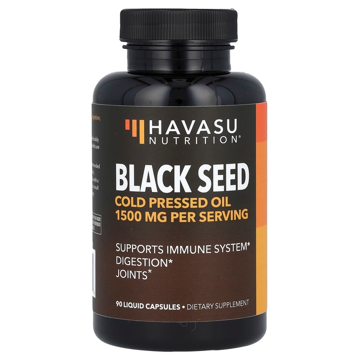 Havasu Nutrition, Ulei de seminte de chimen negru, 1500 mg, 90 capsule, sustine imunitatea si sanatatea articulatiilor