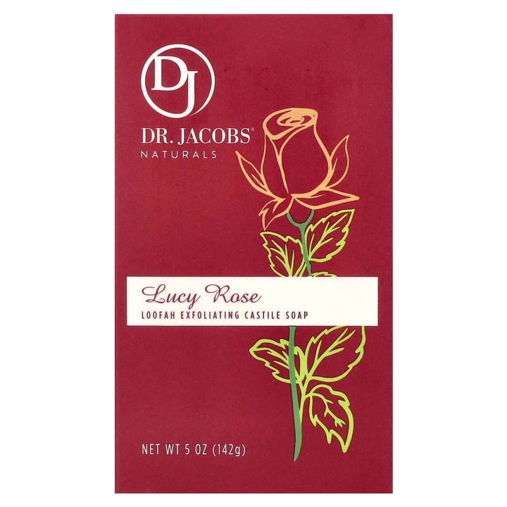 Ексфолиращ сапун с луфа, Dr. Jacobs Naturals, Lucy Rose, 142 г, веган, без парабени