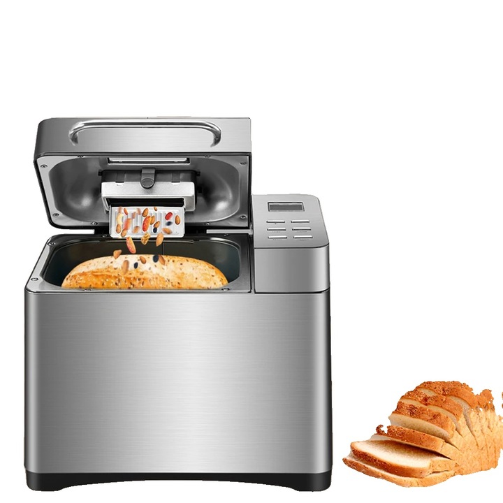 Masina de paine, 1 kg, 650W, inox, 19 programe presetate, dispenser automat de ingrediente