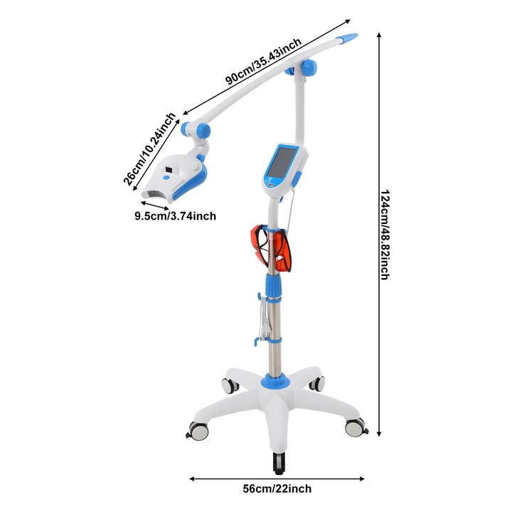 Fogfehérítő eszköz, állítható magasság, LED technológia, fehér