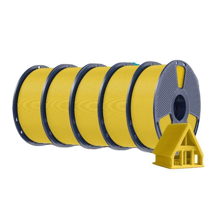 Filament PLA 1.75 mm, Viteza Mare, Fluiditate Ridicata, Galben, 1 kg