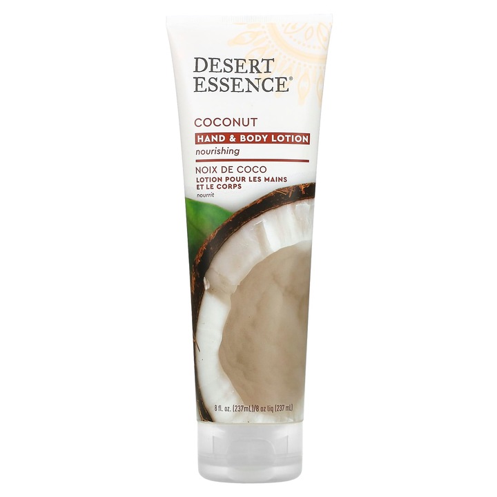 Desert Essence kéz- és testbalzsam, kókusz, 237 ml, vegán, gluténmentes