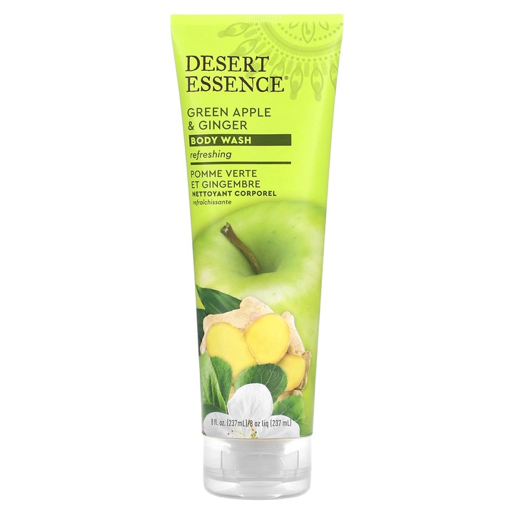 Desert Essence tusfürdő, zöldalmával és gyömbérrel, 237 ml, gluténmentes, vegán