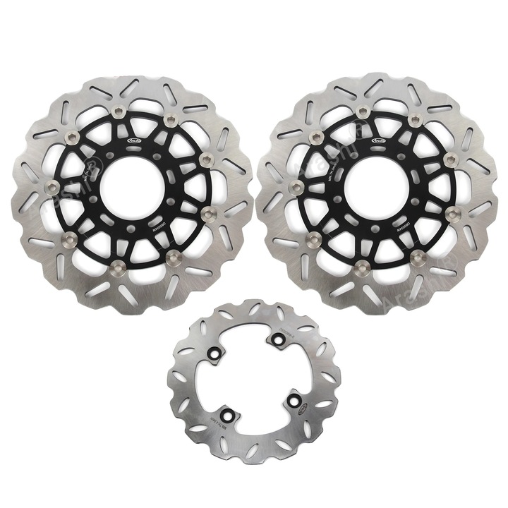 Спирачни дискове, плаващ CNC дизайн, издръжлива неръждаема стомана, комплект предни-задни, 30x0.5 см, 4.5 кг
