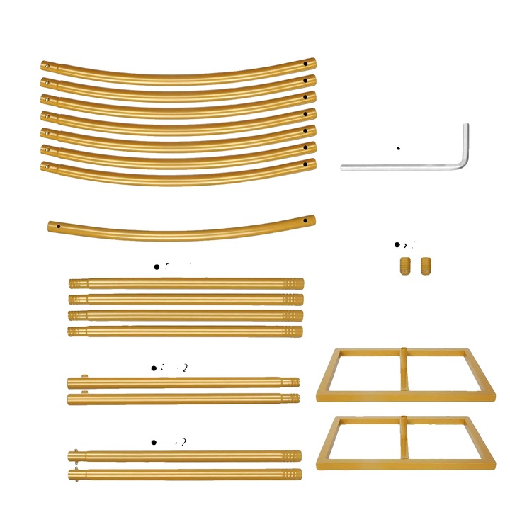 Сватбена арка, елегантен метален дизайн, лесен монтаж, златна, 2.1м x 2.4м