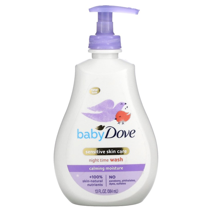 Gel de spalare pentru bebelusi, Dove, ingrijire piele sensibila, 384 ml, hipoalergenic, cu parfum de musetel