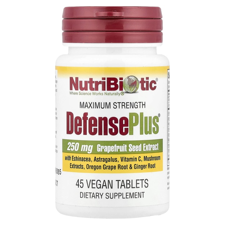 Supliment alimentar, NutriBiotic, DefensePlus, 45 tablete vegane