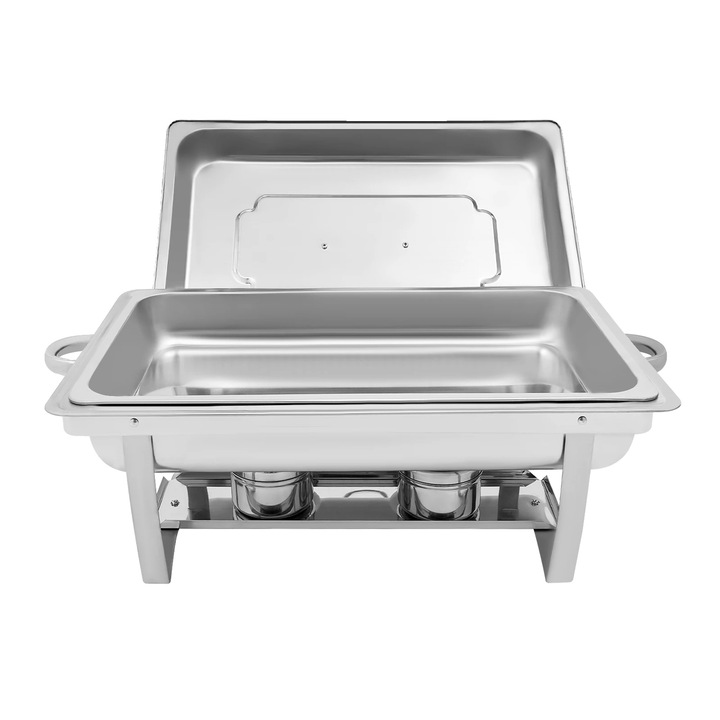 Гастронорм тава, 9 л, покритие от неръждаема стомана, сребриста, размери 62x34x31 см