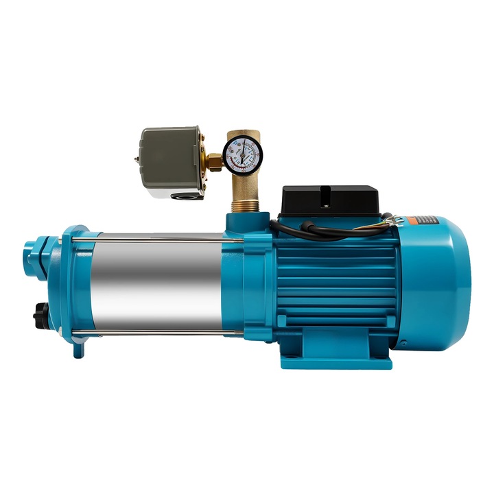 Pompa centrifugala, debit mare, constructie din otel inoxidabil, 220-230 V, albastra