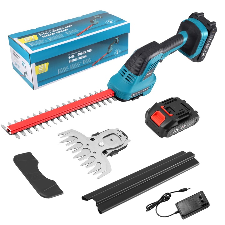 Trimmer electric 2-in-1, motor puternic, 220V EU, lungime lama 120mm/300mm, acumulator 4000 mAh