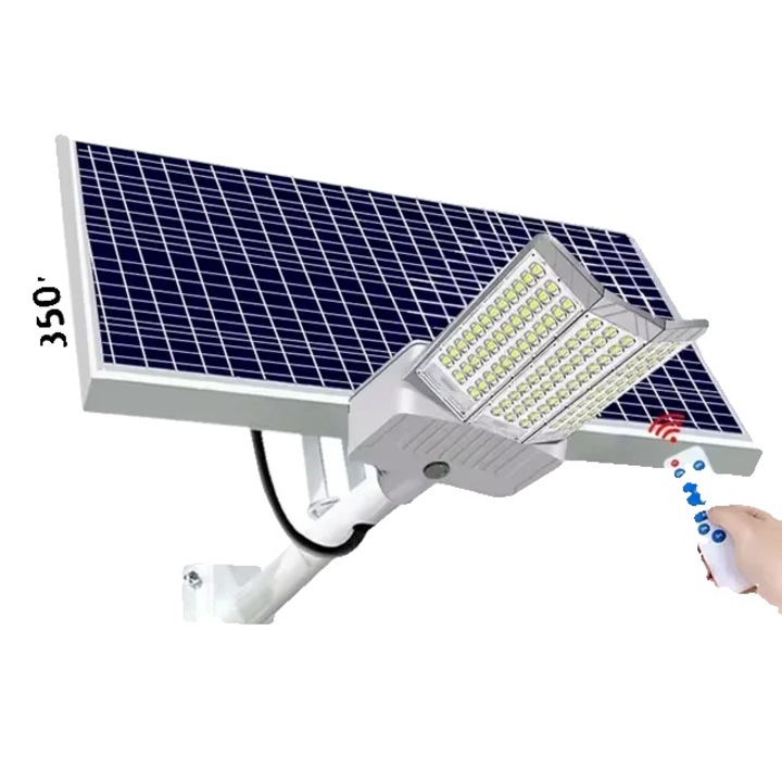 Napelemes lámpa, 8000W, energiatakarékos kialakítás, távirányítós vezérlés, 5m, időjárásálló