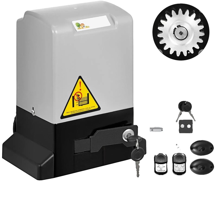 Kit automatizare poarta, capacitate mare, 1300 lbs, 12m, 2 telecomenzi