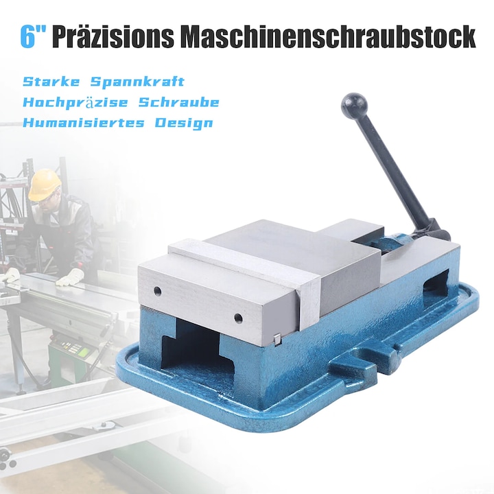 Menghina pentru masina de gaurit, 160 mm, manuala, fonta + otel 45#, inaltime falci 45 mm, paralelism/perpendicularitate ≥0, 05 mm, 21, 85 kg, albastru