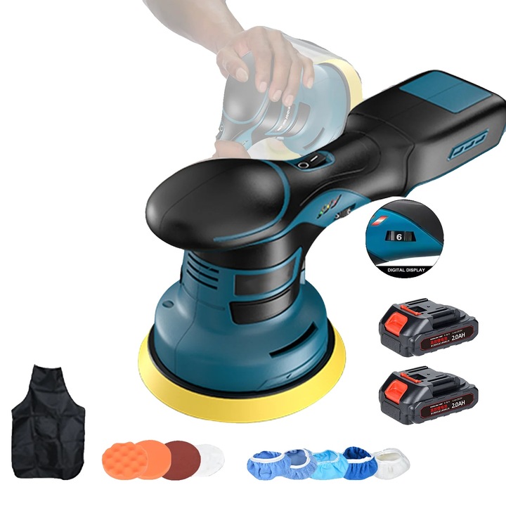 Masina de polisat, 6 viteze, constructie durabila, set cu 2 acumulatori