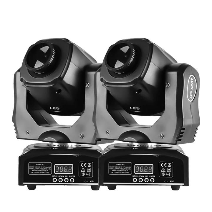 Set de lumini Moving Head, 60W, control DMX, 20x24x30cm, 2 lumini, priza EU