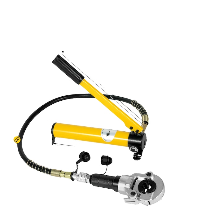 Clesti hidraulici, 6 tone, 9 capete interschimbabile, galbeni