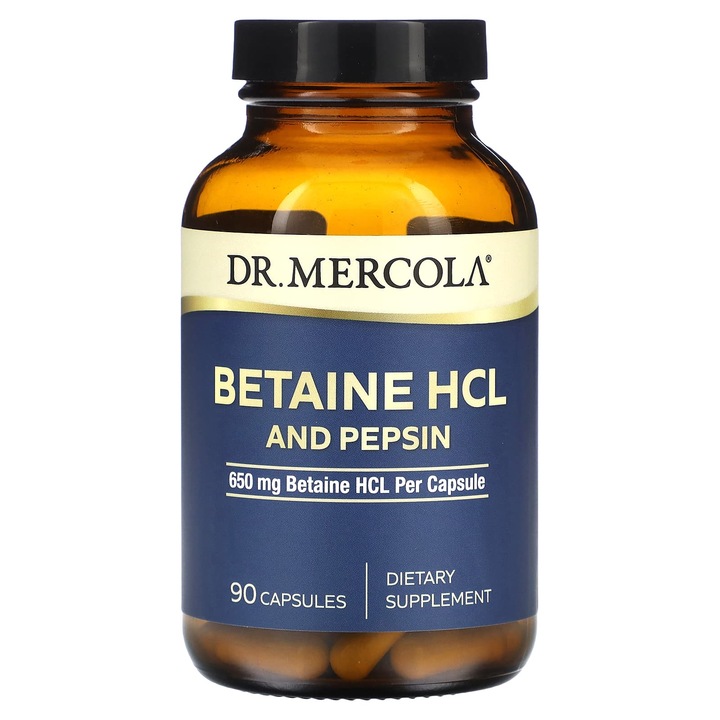 Betaina HCL si Pepsina, 650 mg, 90 capsule, Dr. Mercola
