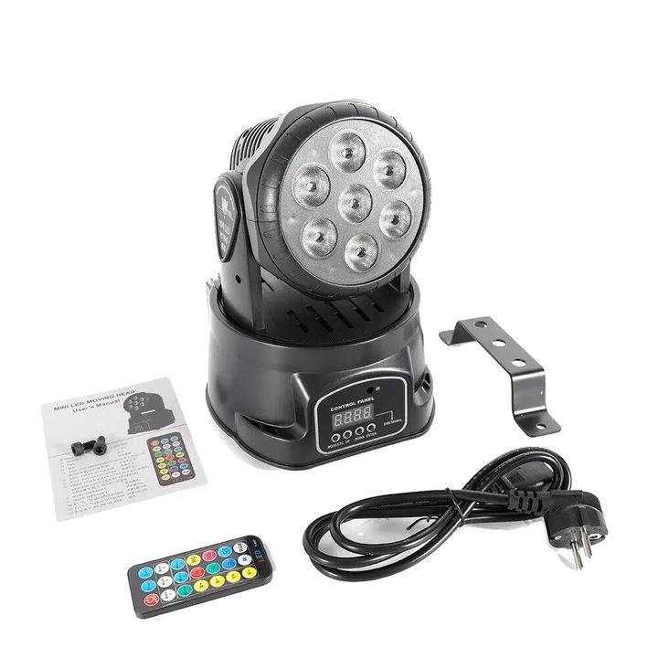 Lumina de scena mobila, RGBW LED, multiple moduri de control, negru