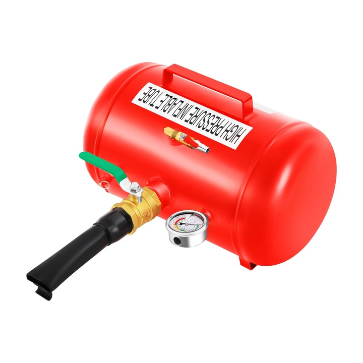 Инструмент за монтаж на гуми Bead Seater, резервоар за въздух Bead Blaster, 20 л, макс. 10 бара, препоръчително 6–8 бара, желязо, червен