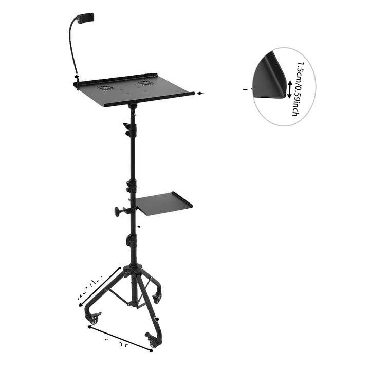 Stand portabil pentru laptopuri, Negru