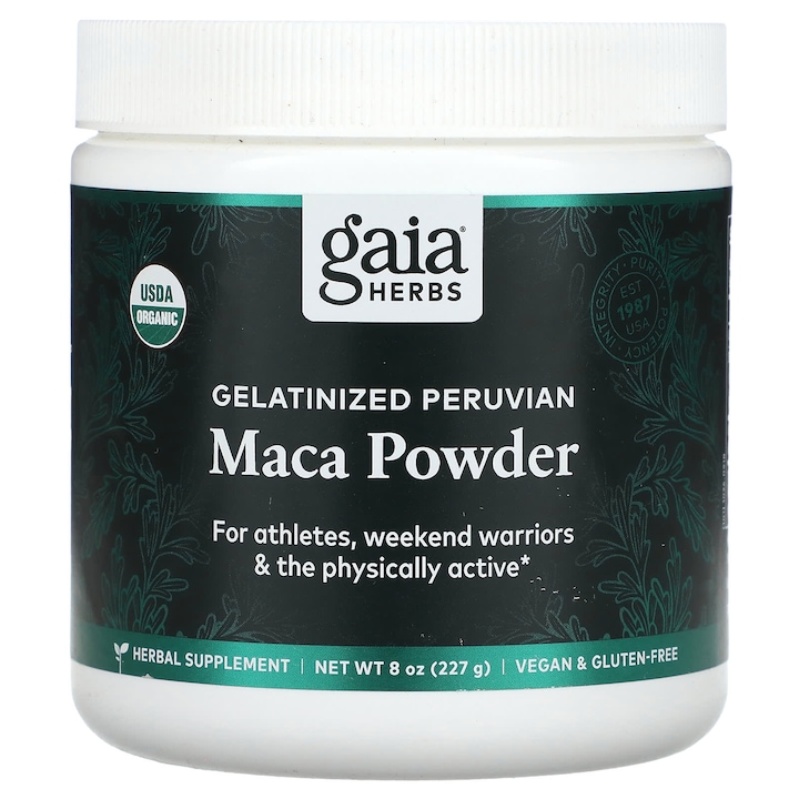 Pudra de Maca Peruviana Gelatinizata, Gaia Herbs, 227 g