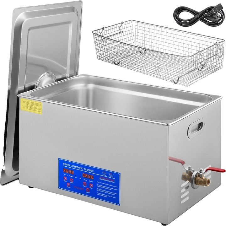Curatator ultrasonic, 22L, display digital, temperatura ajustabila, otel inoxidabil