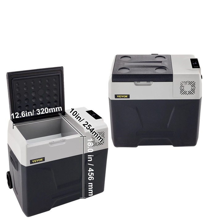 Frigider auto portabil, 50L, compatibilitate putere versatila, dimensiuni compacte