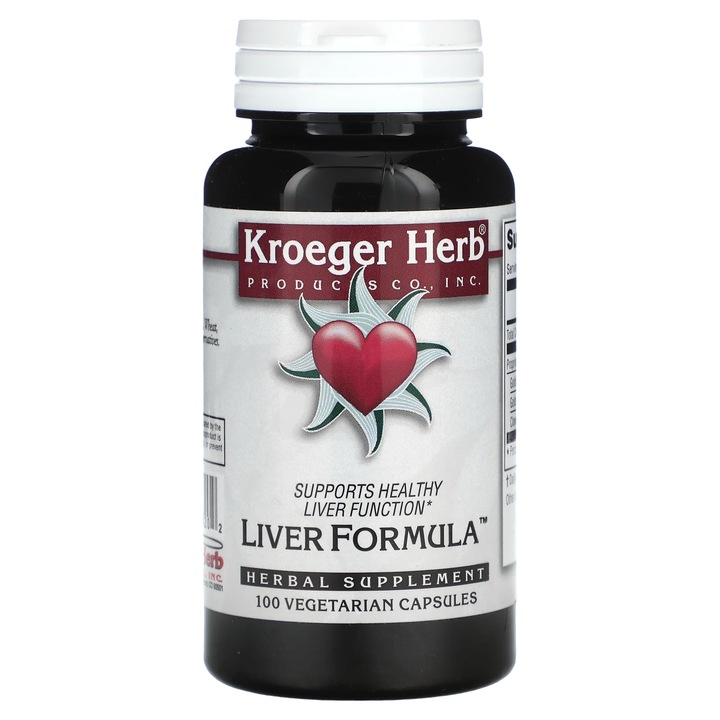 Supliment alimentar, Kroeger Herb Co, Formula pentru ficat, 100 capsule vegetale, vegan